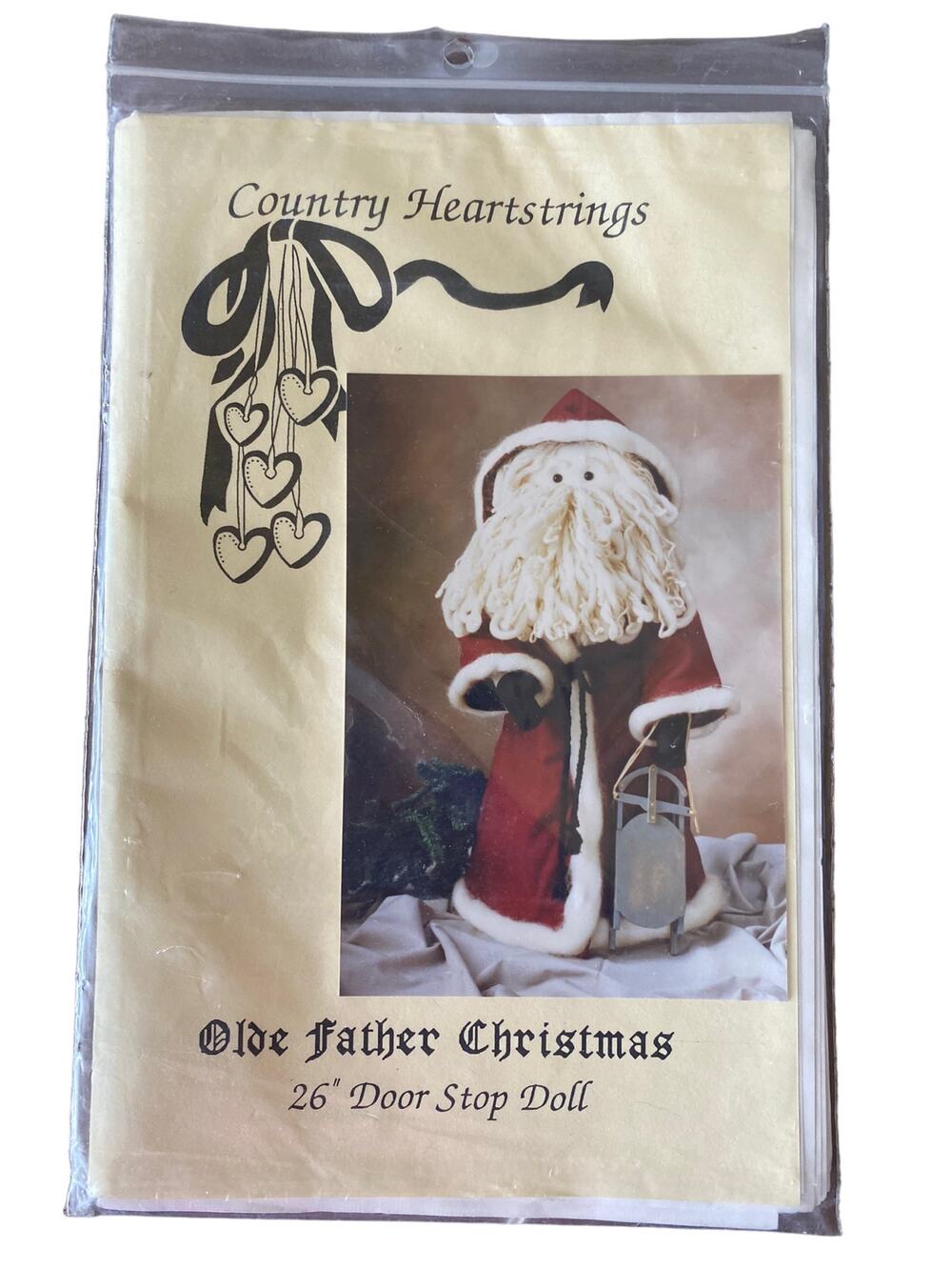 Country Heartstrings~Olde Father Christmas ~ 26” Door Stop Doll UNCUT